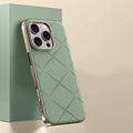 Diamond Pattern Leather Slim iPhone Case