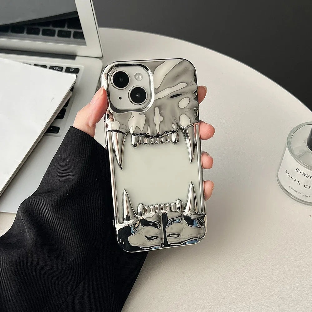 Gothic Fang Teeth iPhone Case Shockproof Clear Back Protective Cover