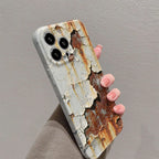 Cracked Paint iPhone Case with Raised Camera Frame and Full Edge Coverage