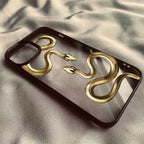 3D Snake iPhone Case with Metallic Scale Design and Camera Protection