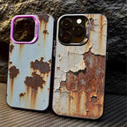 Rusty Peeling Paint iPhone Case with Metal Camera Lens Guard