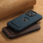 Premium Leather MagSafe iPhone Case with Built In Stand and Logo Cutout