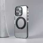 Clear Magnetic iPhone Case with Foldable Ring Stand & Camera Lens Guard