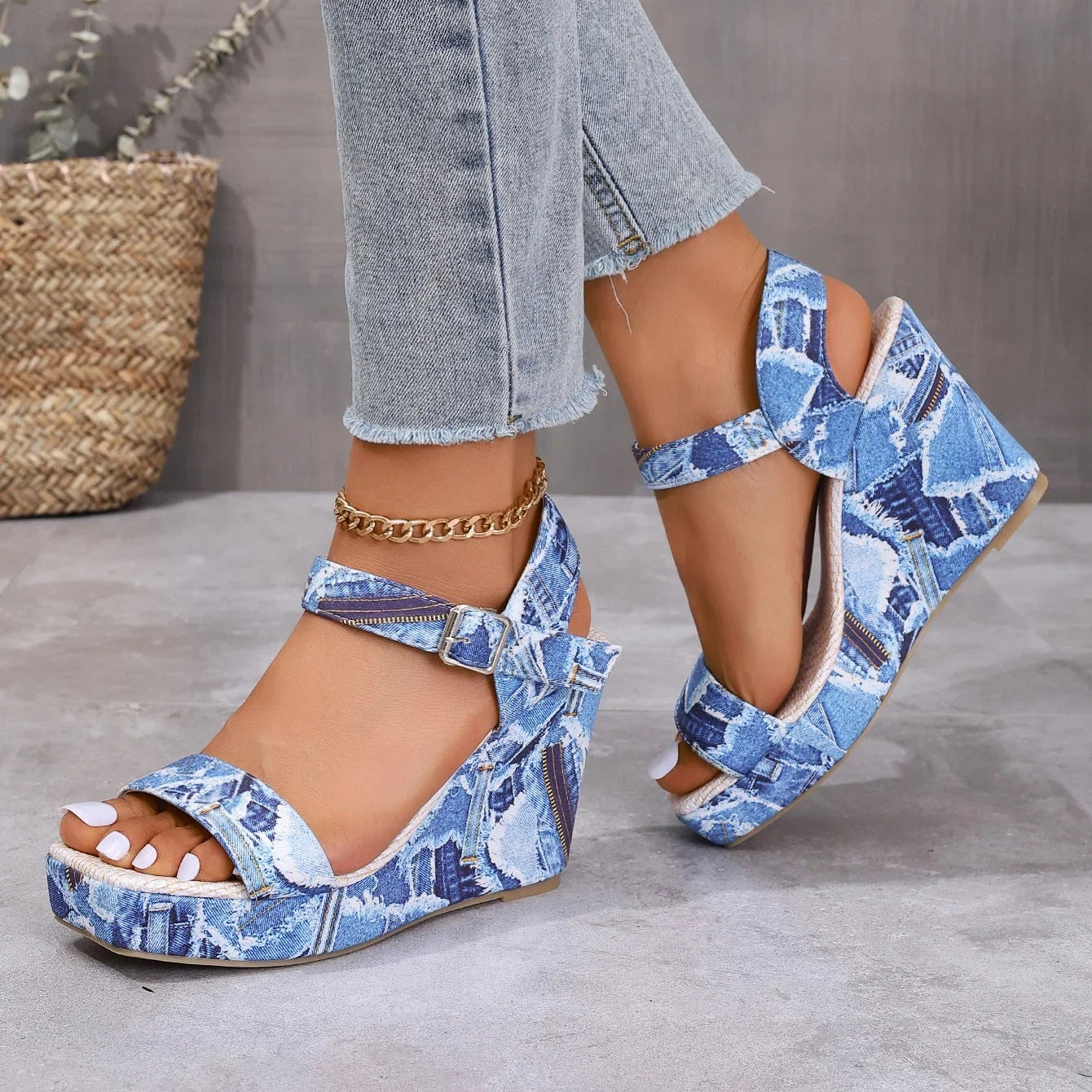 Averie Denim Wedges