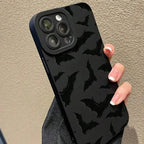 Gothic Bat Pattern iPhone Case Soft Silicone with Raised Camera Frame and Lens Guard