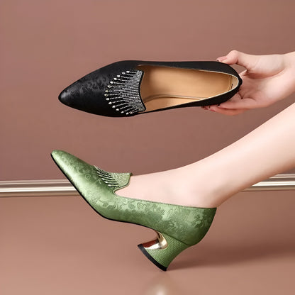 Emerald Block Heels