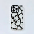Cute Ghost Pattern iPhone Case Clear Back with Raised Camera Frame and Lens Guard