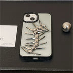 Skeleton Spine iPhone Case 3D Metal Gothic Design Shockproof Clear Protective Back Cover