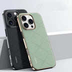 Diamond Pattern Leather Slim iPhone Case