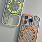 Sporty MagSafe iPhone Case with Honeycomb Cube Texture and Anti Slip Grip