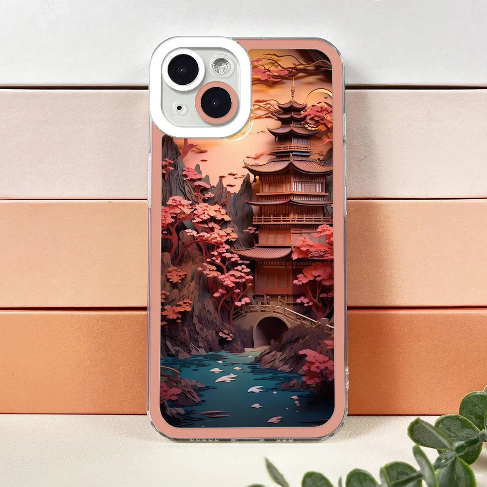Paper Art Japanese Scenery iPhone Case