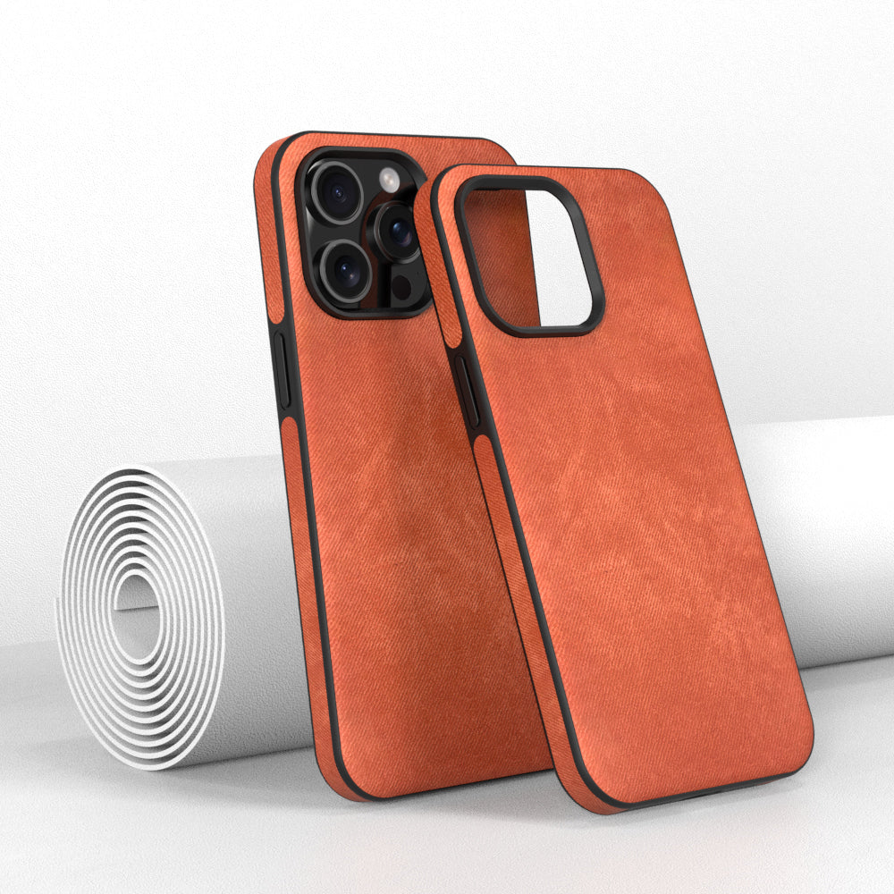 Denim Texture iPhone Case with Soft Bumper Edge and Camera Lens Guard
