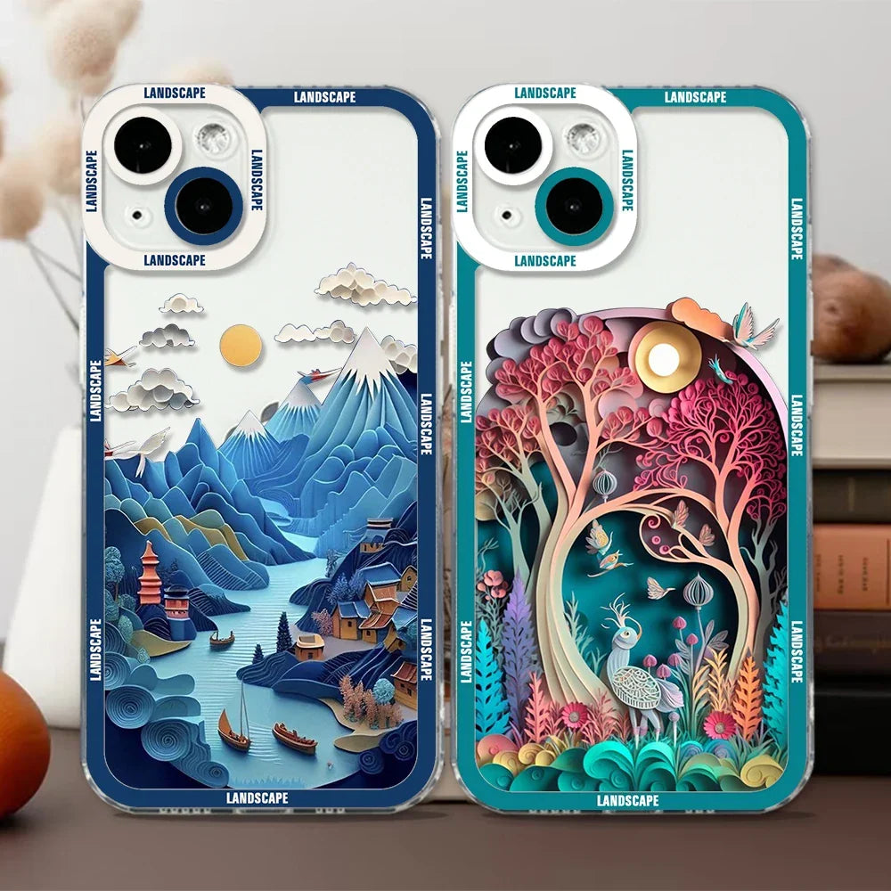 Fantasy Scenery Illustration Clear iPhone Case