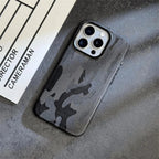 Camo Pattern iPhone Case with Metal Style Camera Frame and Lens Guard