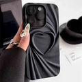 Heart iPhone Case with Swirl Ripple Texture and Camera Lens Guard