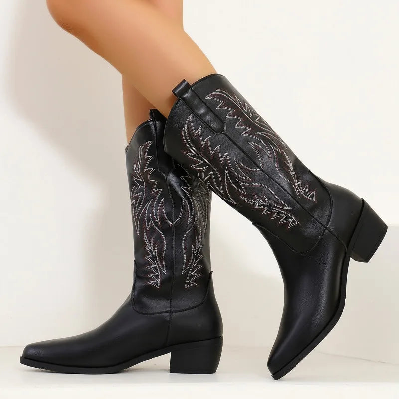 Sierra Western Leather Cowgirl Boots
