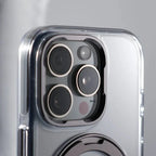 Clear Magnetic iPhone Case with Foldable Ring Stand & Camera Lens Guard