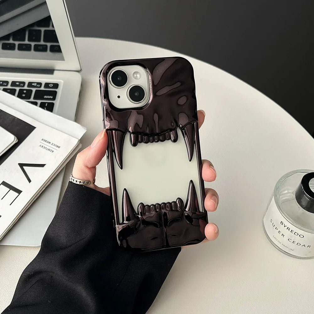 Gothic Fang Teeth iPhone Case Shockproof Clear Back Protective Cover