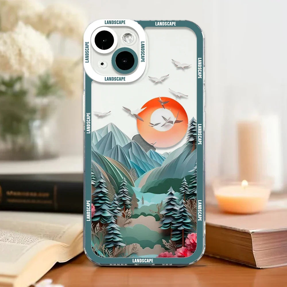 Fantasy Scenery Illustration Clear iPhone Case