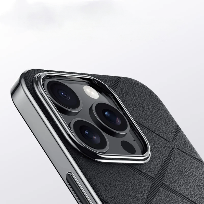 Diamond Pattern Leather Slim iPhone Case