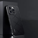 Diamond Pattern Leather Slim iPhone Case