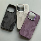 Camo Pattern iPhone Case with Metal Style Camera Frame and Lens Guard
