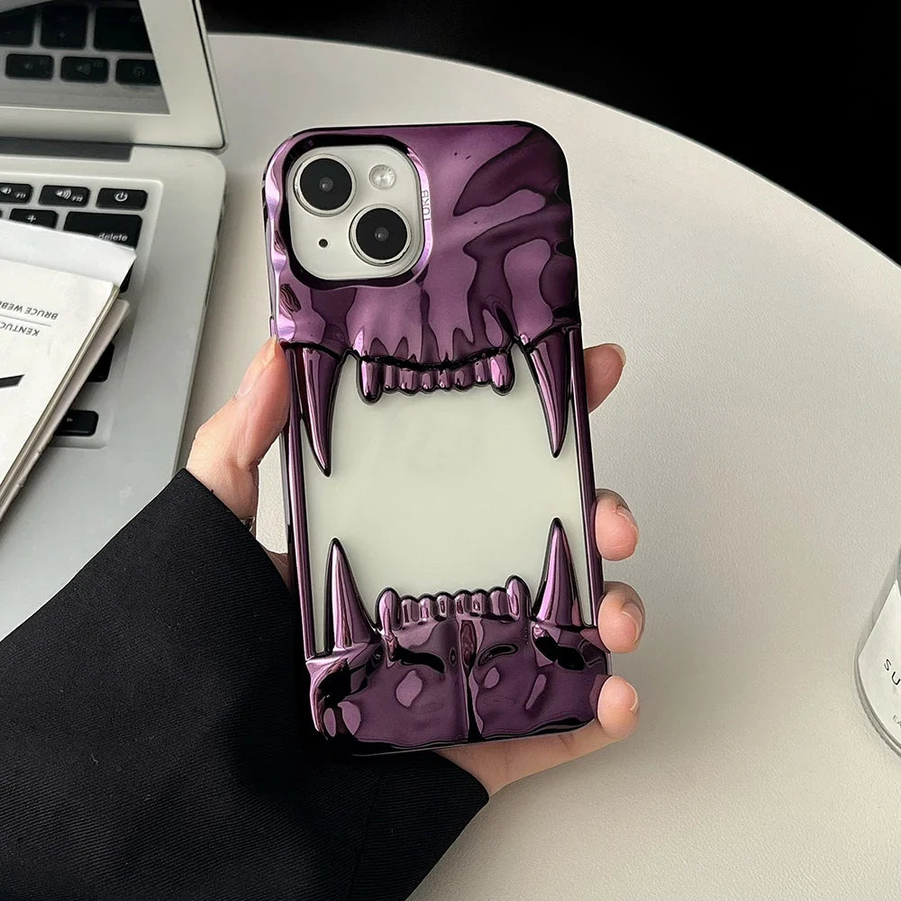 Gothic Fang Teeth iPhone Case Shockproof Clear Back Protective Cover