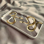 3D Snake iPhone Case with Metallic Scale Design and Camera Protection