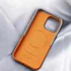Two Tone Fabric Leather iPhone Case with Back Card Slot and Slim Protective Shell