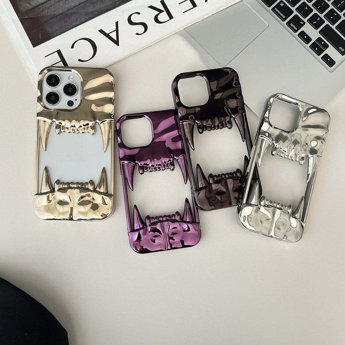 Gothic Fang Teeth iPhone Case Shockproof Clear Back Protective Cover
