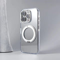 Clear Magnetic iPhone Case with Foldable Ring Stand & Camera Lens Guard