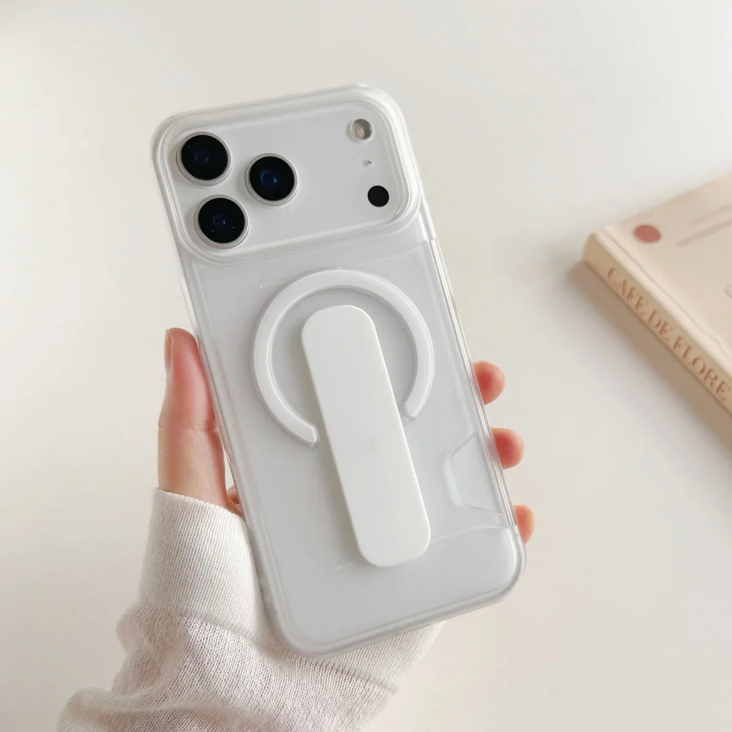 Translucent MagSafe iPhone Case With Grip Stand