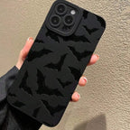 Gothic Bat Pattern iPhone Case Soft Silicone with Raised Camera Frame and Lens Guard