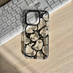 Cute Ghost Pattern iPhone Case Clear Back with Raised Camera Frame and Lens Guard