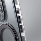 Clear Magnetic iPhone Case with Foldable Ring Stand & Camera Lens Guard