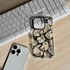 Cute Ghost Pattern iPhone Case Clear Back with Raised Camera Frame and Lens Guard