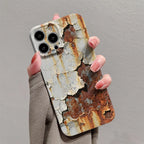 Cracked Paint iPhone Case with Raised Camera Frame and Full Edge Coverage