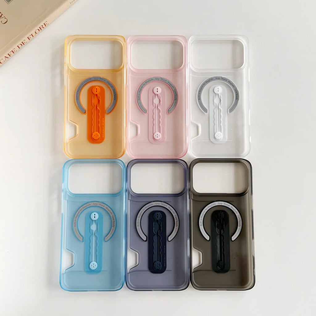 Translucent MagSafe iPhone Case With Grip Stand