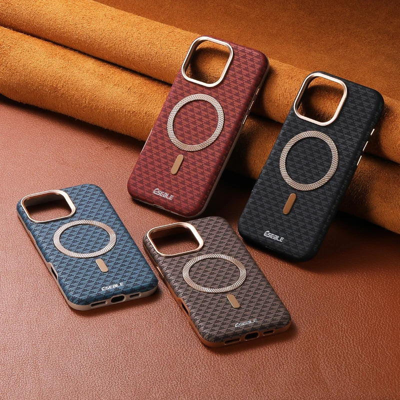 Luxury Woven Texture MagSafe iPhone Case