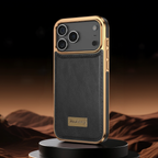 Vintage Leather iPhone Case Gold Edge