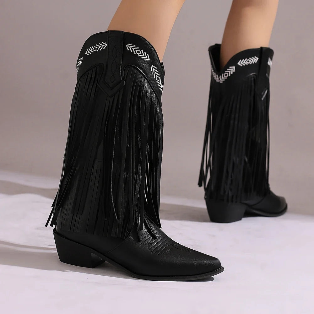 Carris Suede Leather Western Cowgirl Boots