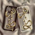 3D Snake iPhone Case with Metallic Scale Design and Camera Protection