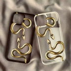 3D Snake iPhone Case with Metallic Scale Design and Camera Protection