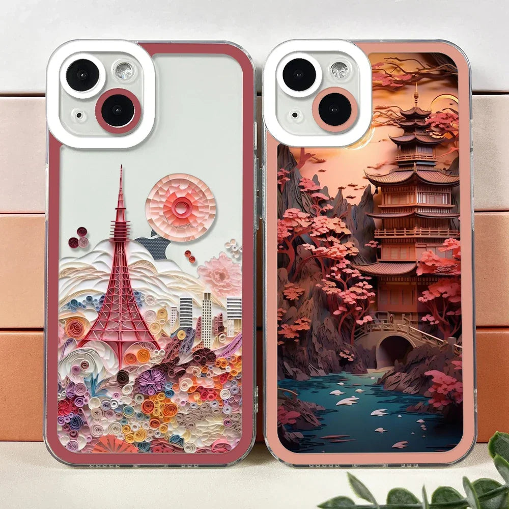 Paper Art Japanese Scenery iPhone Case