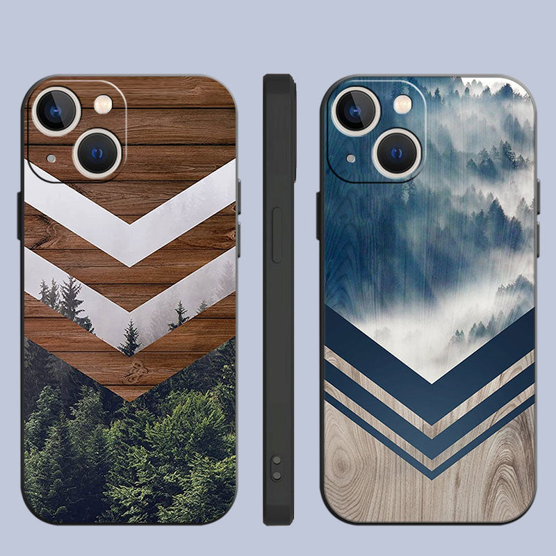 Foggy Forest Wood Texture iPhone Case