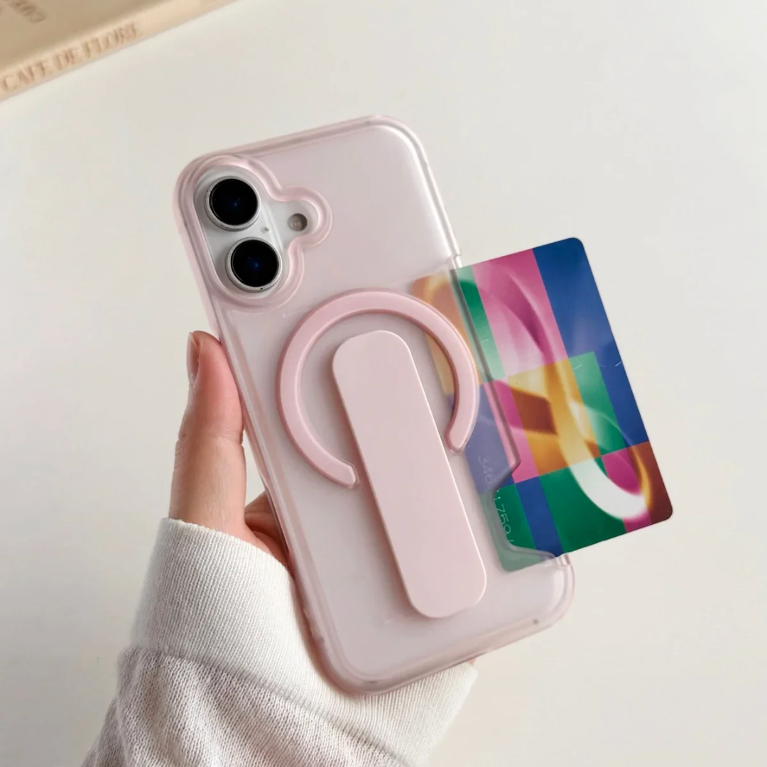 Translucent MagSafe iPhone Case With Grip Stand