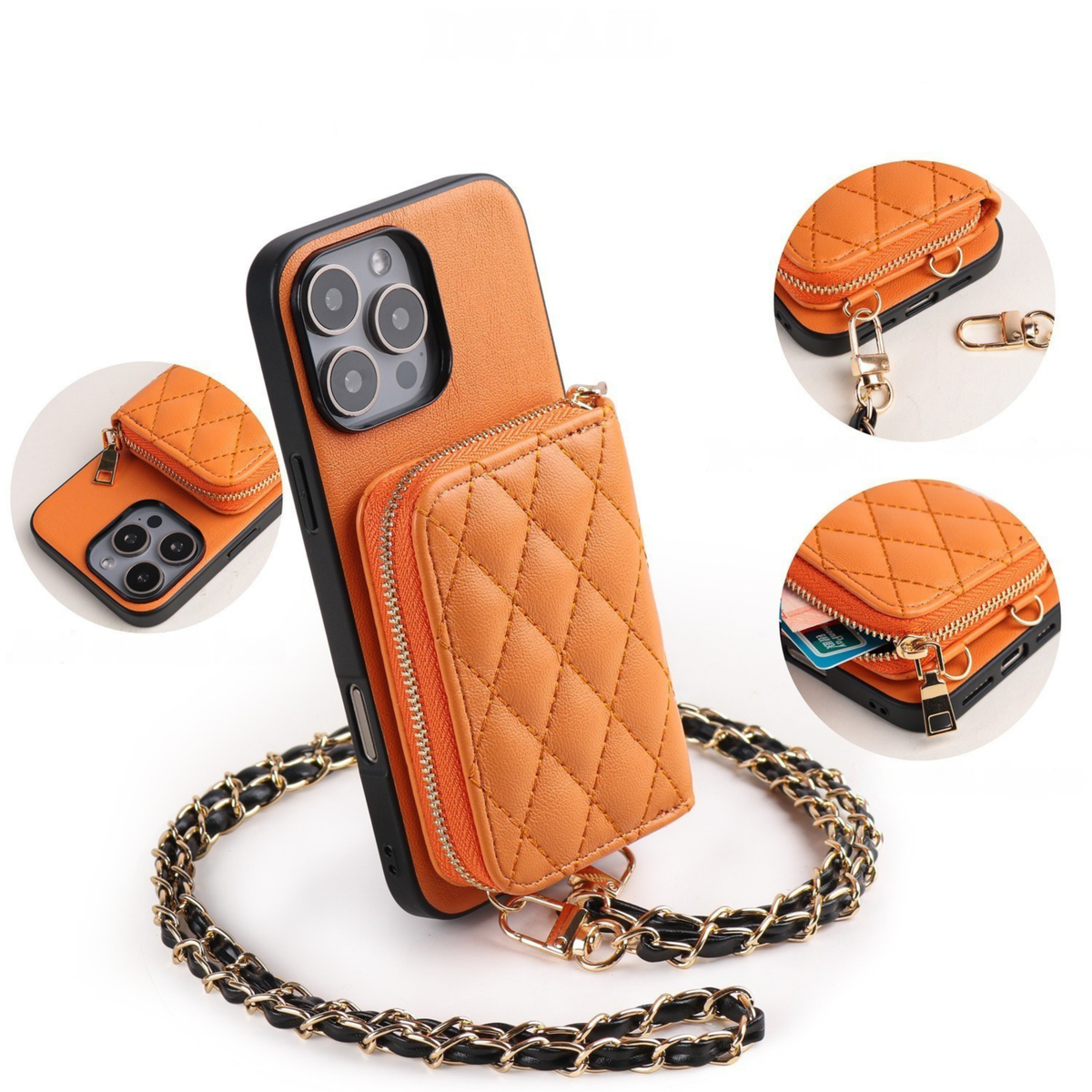 Zipper Wallet Crossbody iPhone Case