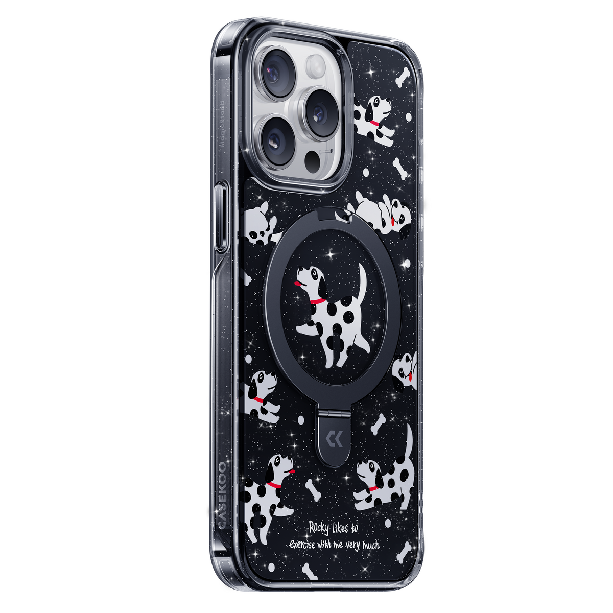 Dalmatian Dog Pattern MagSafe iPhone Case with Ring Stand