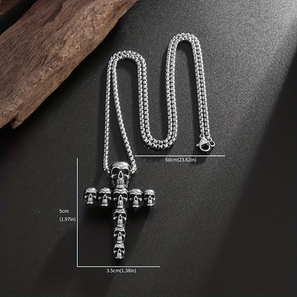 Rebel Cross Skull Necklace