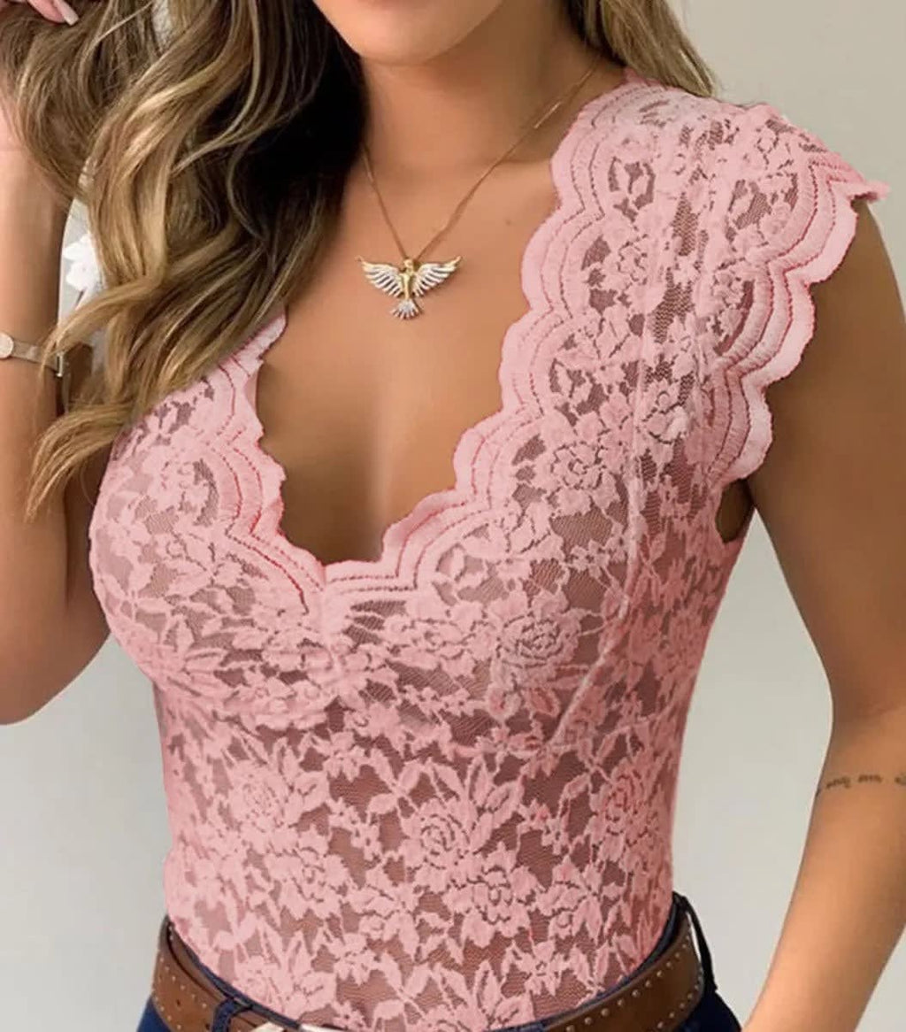 Rocio Lace V Neck Top_9